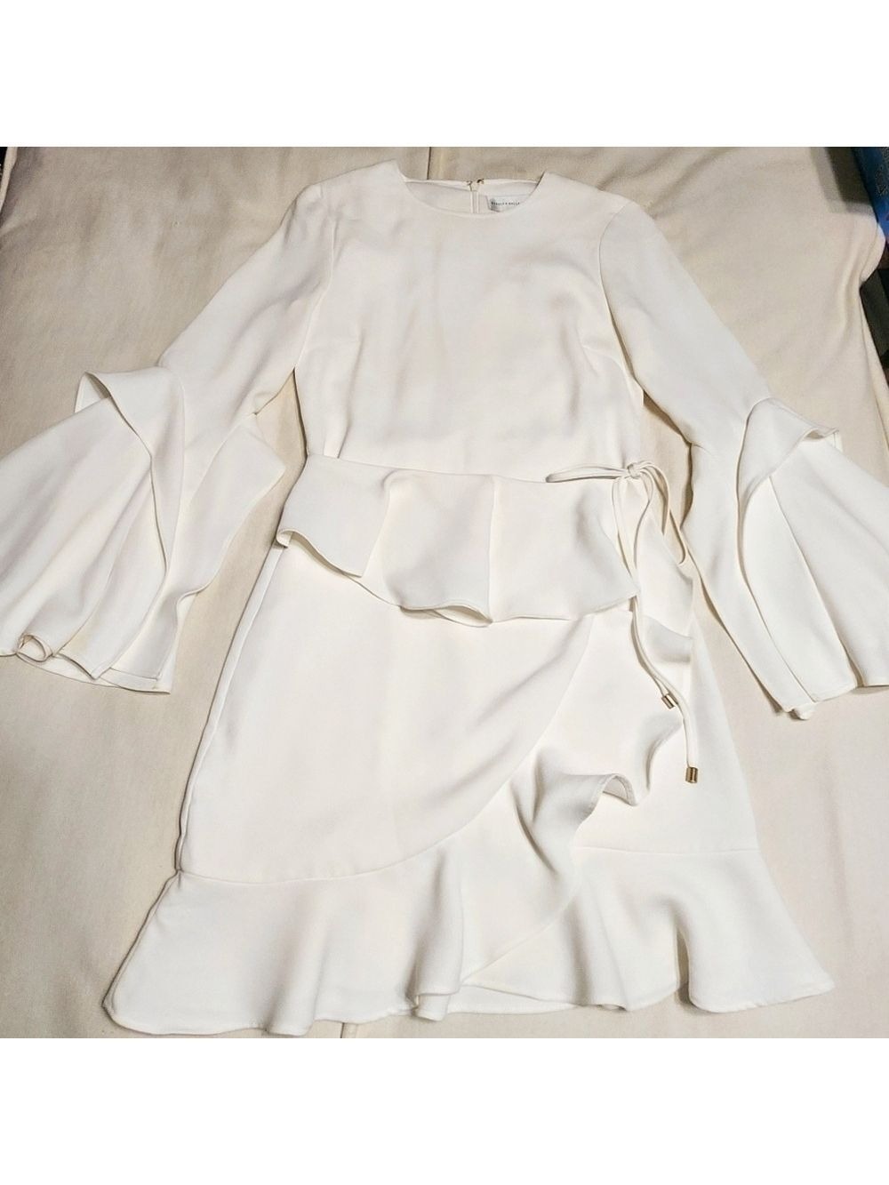 Rebecca Vallance White Mini Flare Dress US 2 - Picture 9 of 12